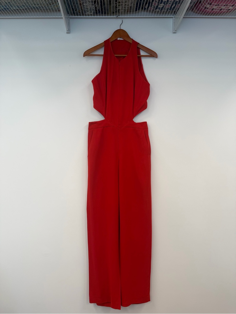 A.L.C. Red Cutout Wide-Leg Jumpsuit